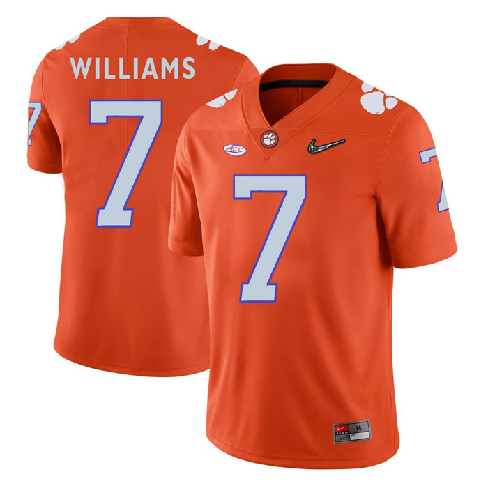 Clemson Tigers #7 Mike Williams Orange With Diamond Logo College Football Jersey